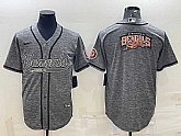 Men's Cincinnati Bengals Grey Gridiron Team Big Logo Cool Base Stitched Baseball Jersey,baseball caps,new era cap wholesale,wholesale hats
